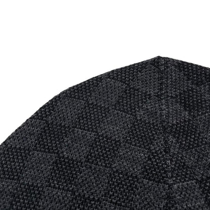 Louis Vuitton black and grey damier wool beanie with logo pattern.