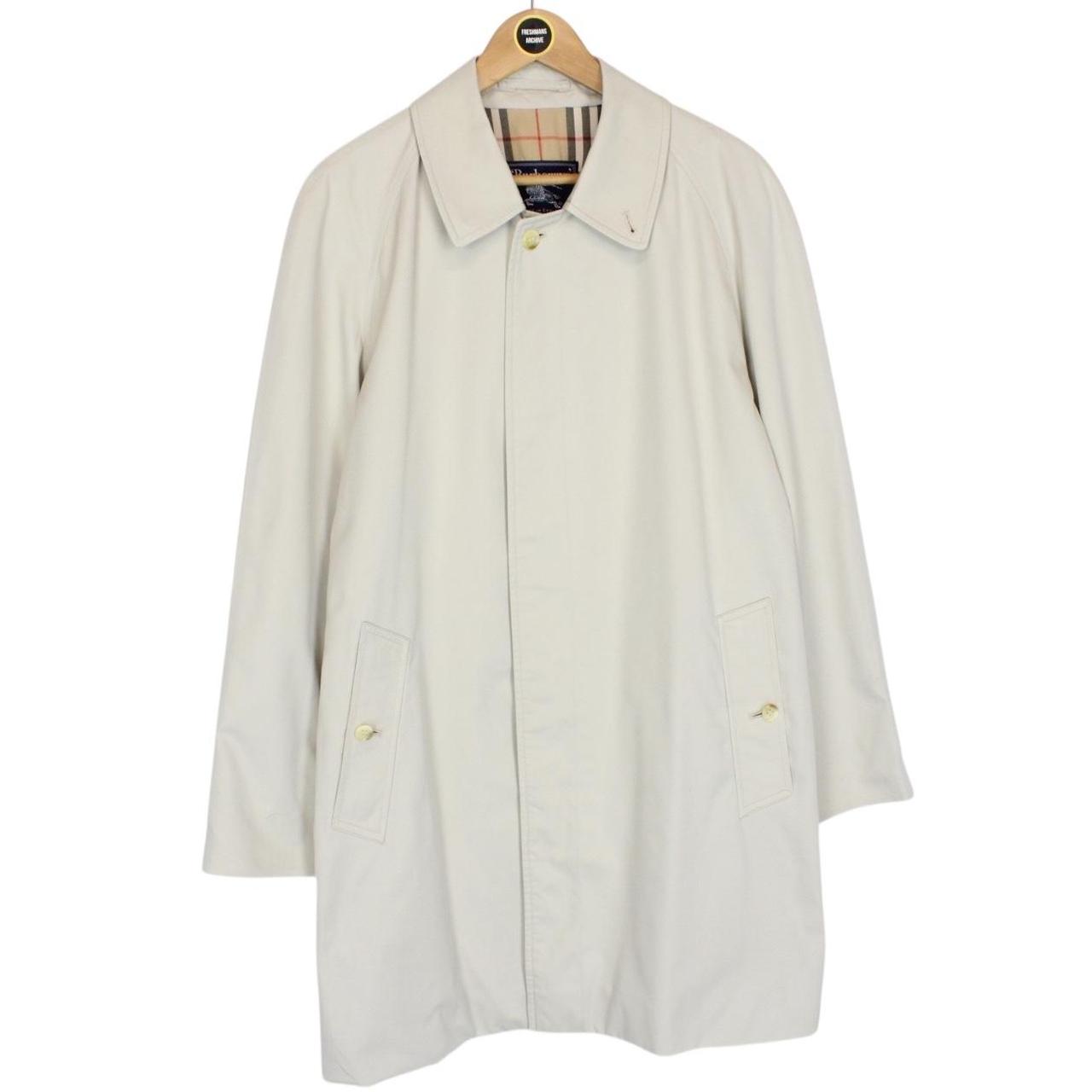 Vintage 90s Burberry Beige Single Breasted Trench Coat