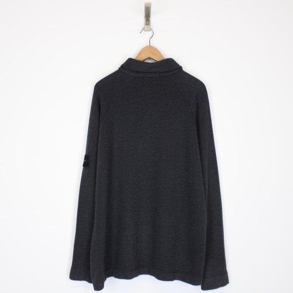 Vintage Stone Island AW 1999 Dark Grey Ribbed Wool Knit Jumper