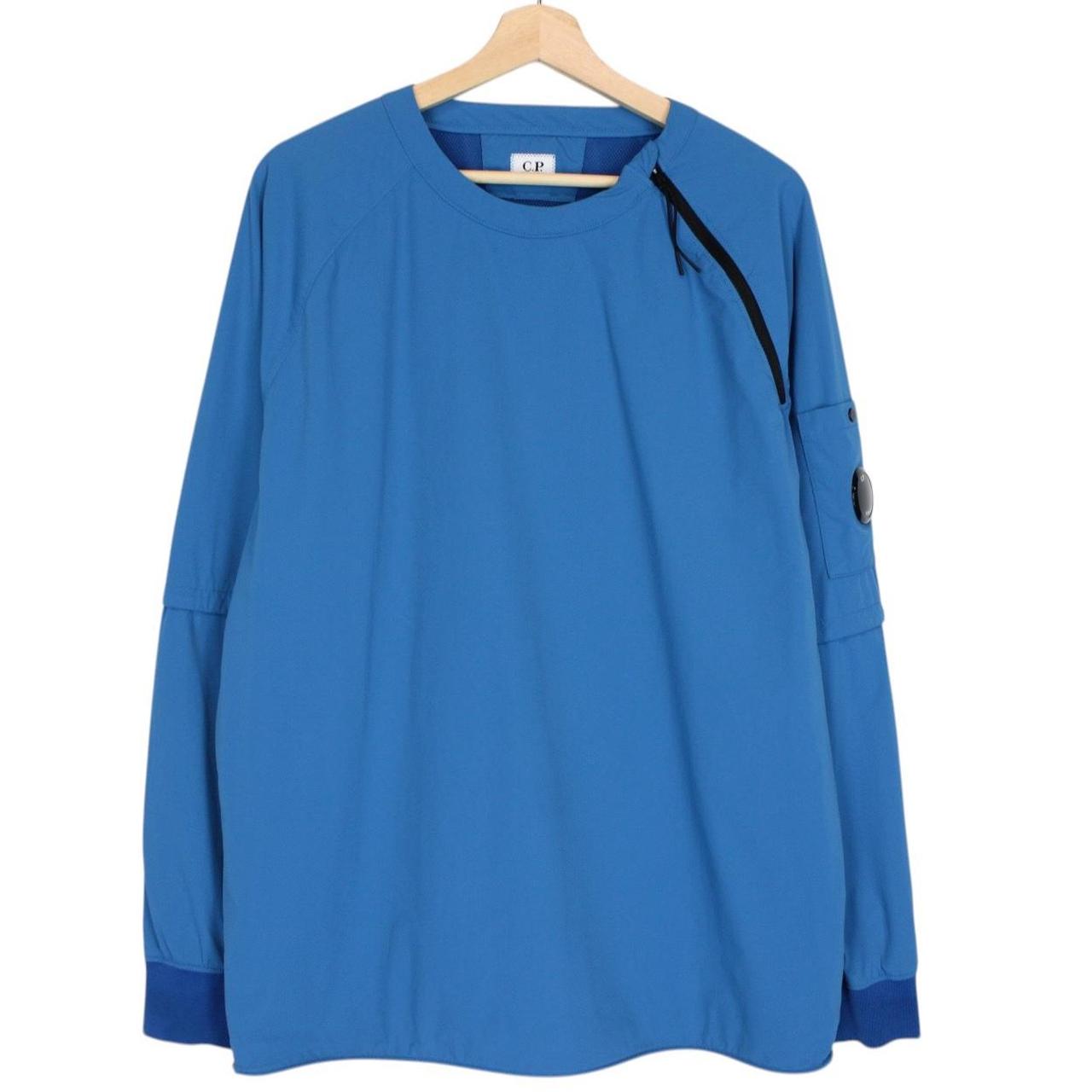 CP Company Blue Nylon Stretch Double Sweatshirt Jumper
