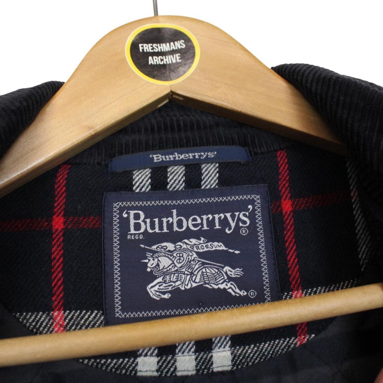Vintage 90s Burberry Navy Blue Wool Blend Quilted Coat