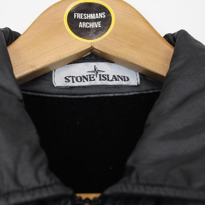 Stone Island AW 2020 Black Full Zip Lamy Flock Overshirt Jacket