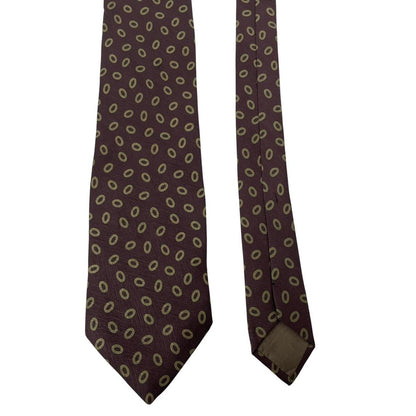 Vintage Giorgio Armani Brown and Green Silk Tie