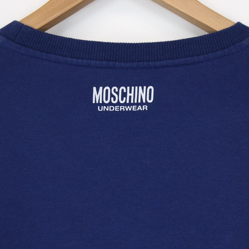 Love Moschino Navy Blue and Red Virgin Wool Knit Sweatshirt Jumper