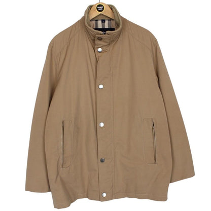 Vintage Burberry London Tan Brown Full Zip Cotton Blend Jacket