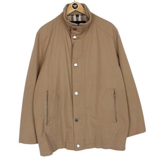 Vintage Burberry London Tan Brown Full Zip Cotton Blend Jacket