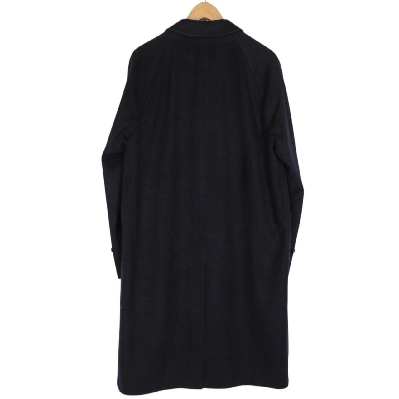 Vintage Burberry London Navy Blue Cashmere Wool Blend Overcoat