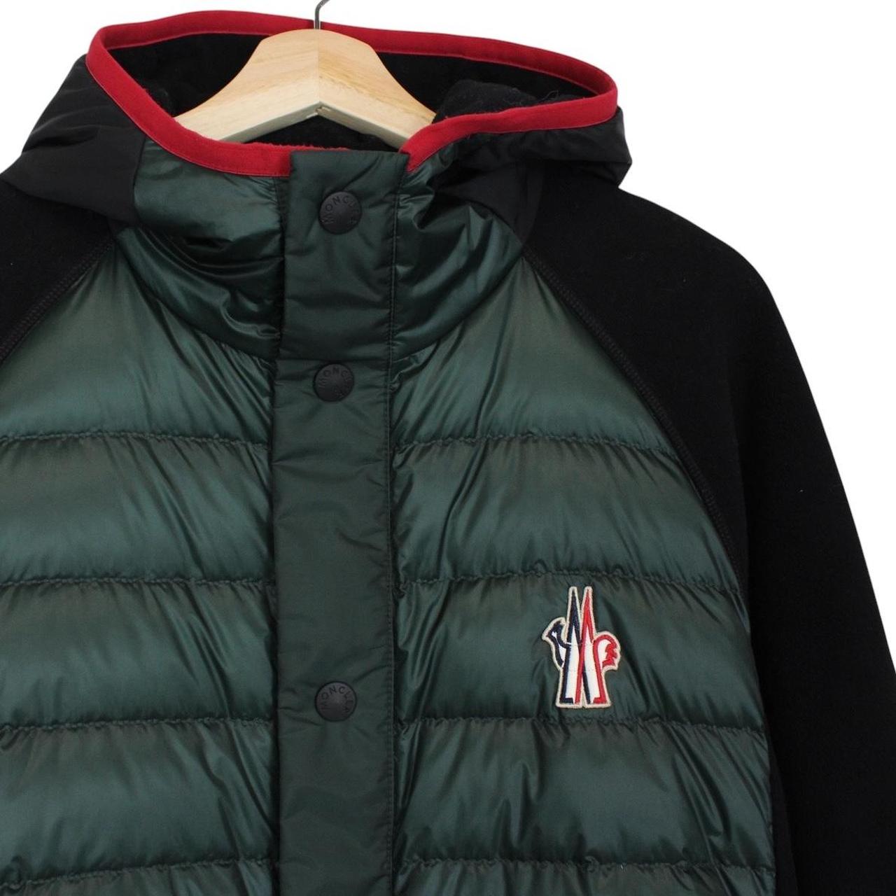 Moncler Green and Black Full Zip Down Maglia Cardigan Jacket