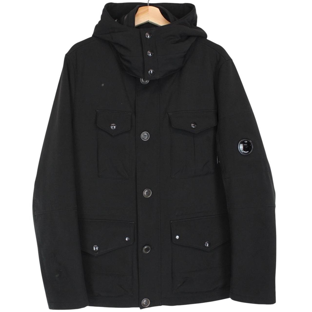 CP Company Black Full Zip Multi Pocket Soft Shell Goggle Jacket