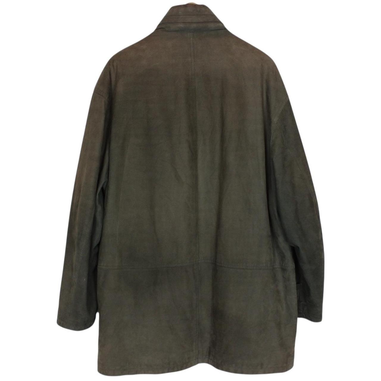 Vintage 90s Burberry Khaki Green Nova Check Lined Quilted Suede Leather Jacket