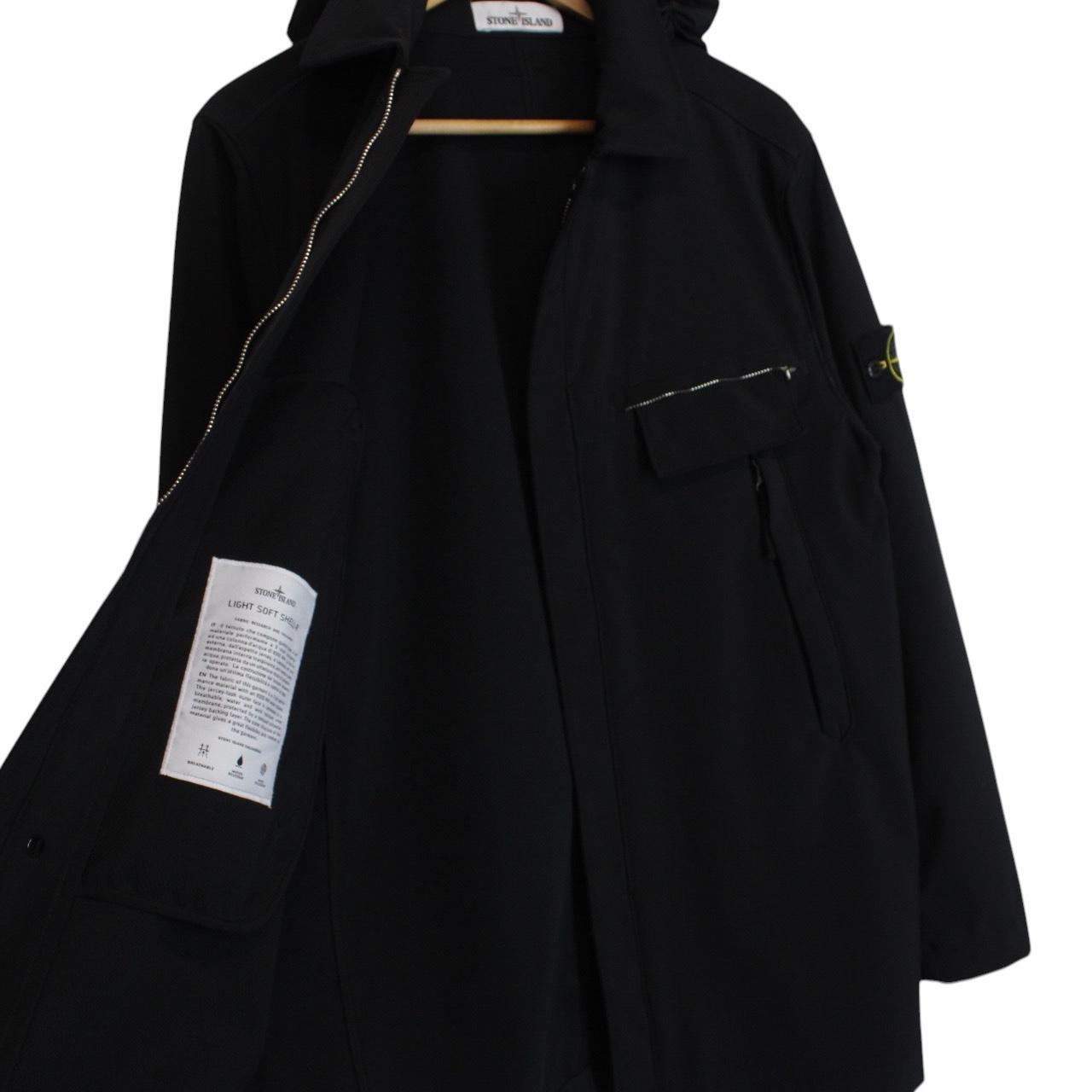 Stone Island SS 2020 Black Full Zip Light Soft Shell-R Trench Jacket