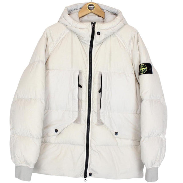 Stone Island AW 2023 Beige Garment Dyed Crinkle Reps R-NY Down Puffer Jacket