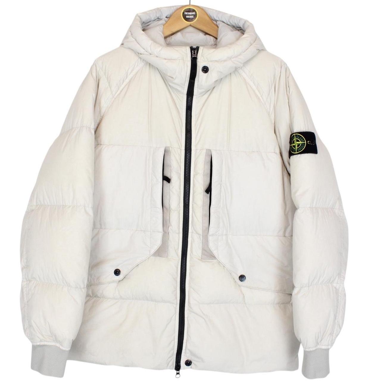 Stone Island AW 2023 Beige Garment Dyed Crinkle Reps R-NY Down Puffer Jacket