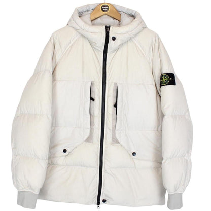 Stone Island AW 2023 Beige Garment Dyed Crinkle Reps R-NY Down Puffer Jacket