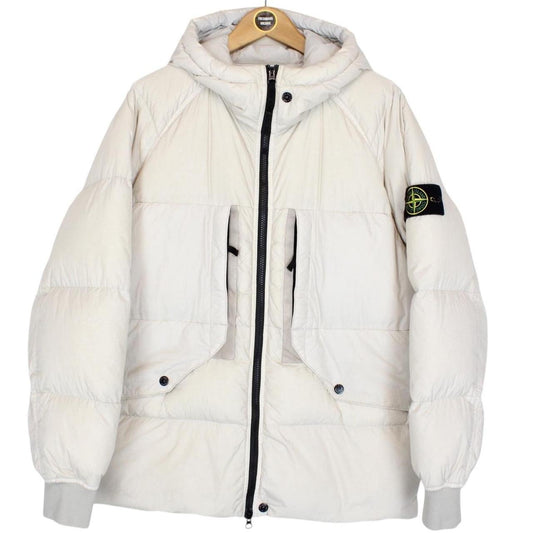 Stone Island AW 2023 Beige Garment Dyed Crinkle Reps R-NY Down Puffer Jacket