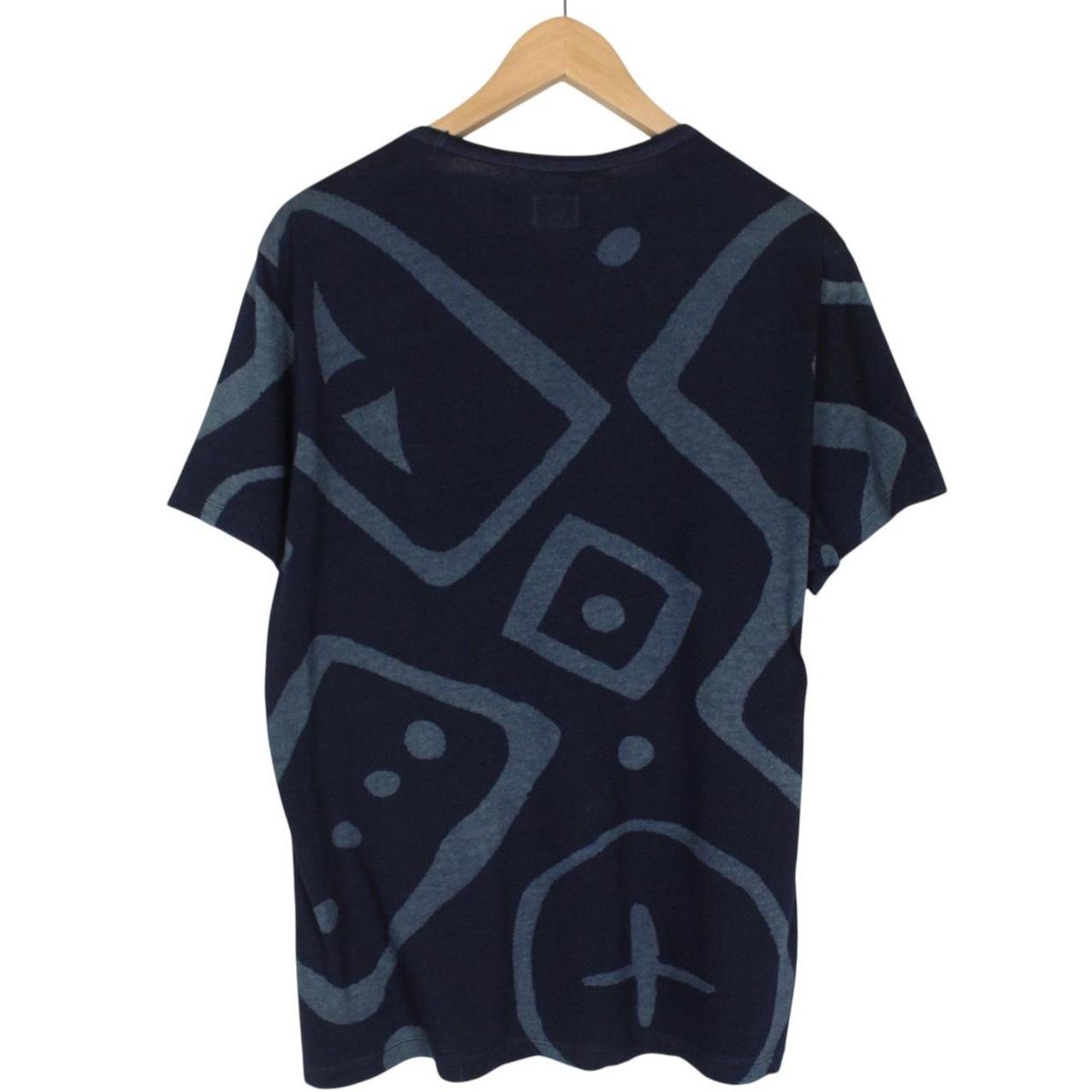 CP Company Indigo Blue Abstract Short Sleeve Cotton T-Shirt