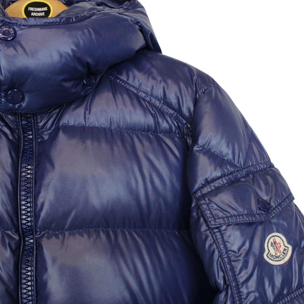 Moncler Maya Navy Blue Full Zip Hooded Down Puffer Jacket