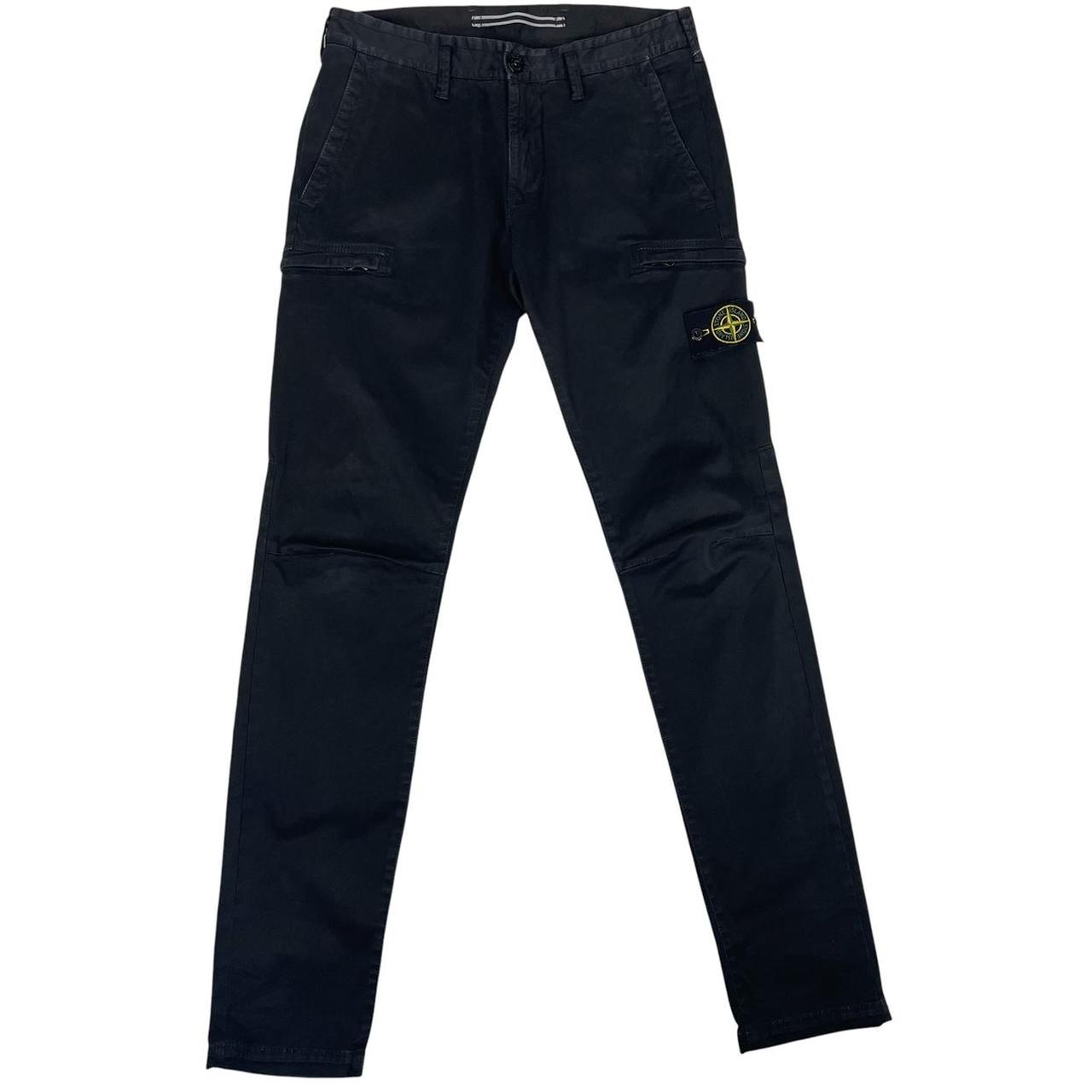 Stone Island AW 2021 Black Skinny Fit Cargo Trousers