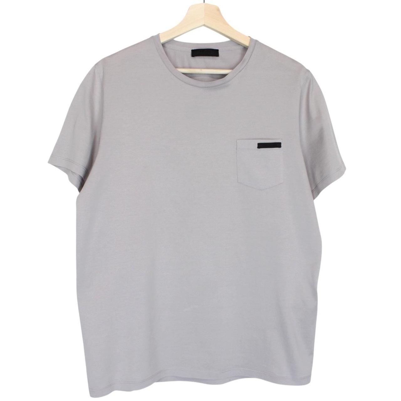 Prada Grey Pocket Cotton Short Sleeve T-Shirt