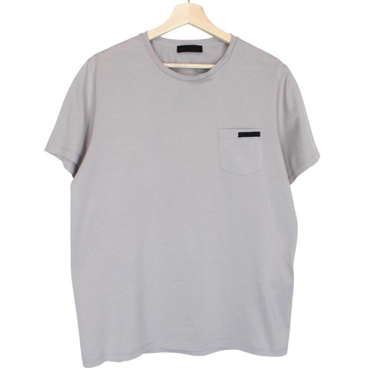 Prada Grey Pocket Cotton Short Sleeve T-Shirt