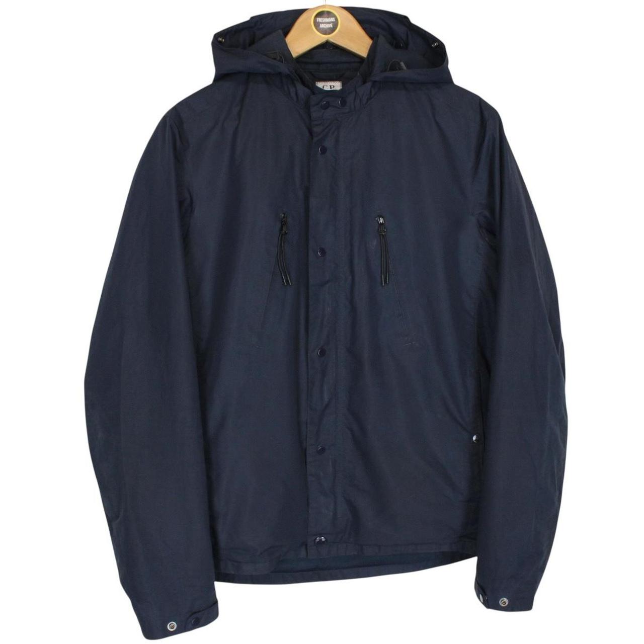 CP Company Micro-M Navy Blue Full Zip Nylon Goggle Jacket