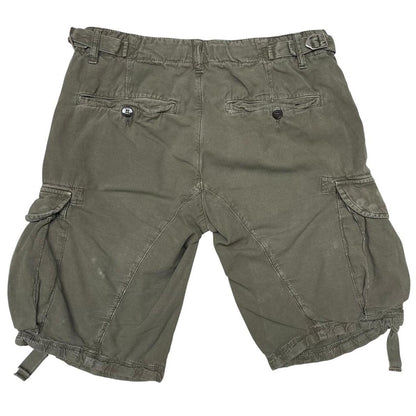 CP Company Khaki Green Cotton Lens Cargo Shorts