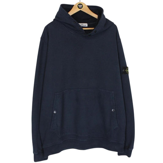 Stone Island AW 2023 Navy Blue Cotton Hoodie Jumper