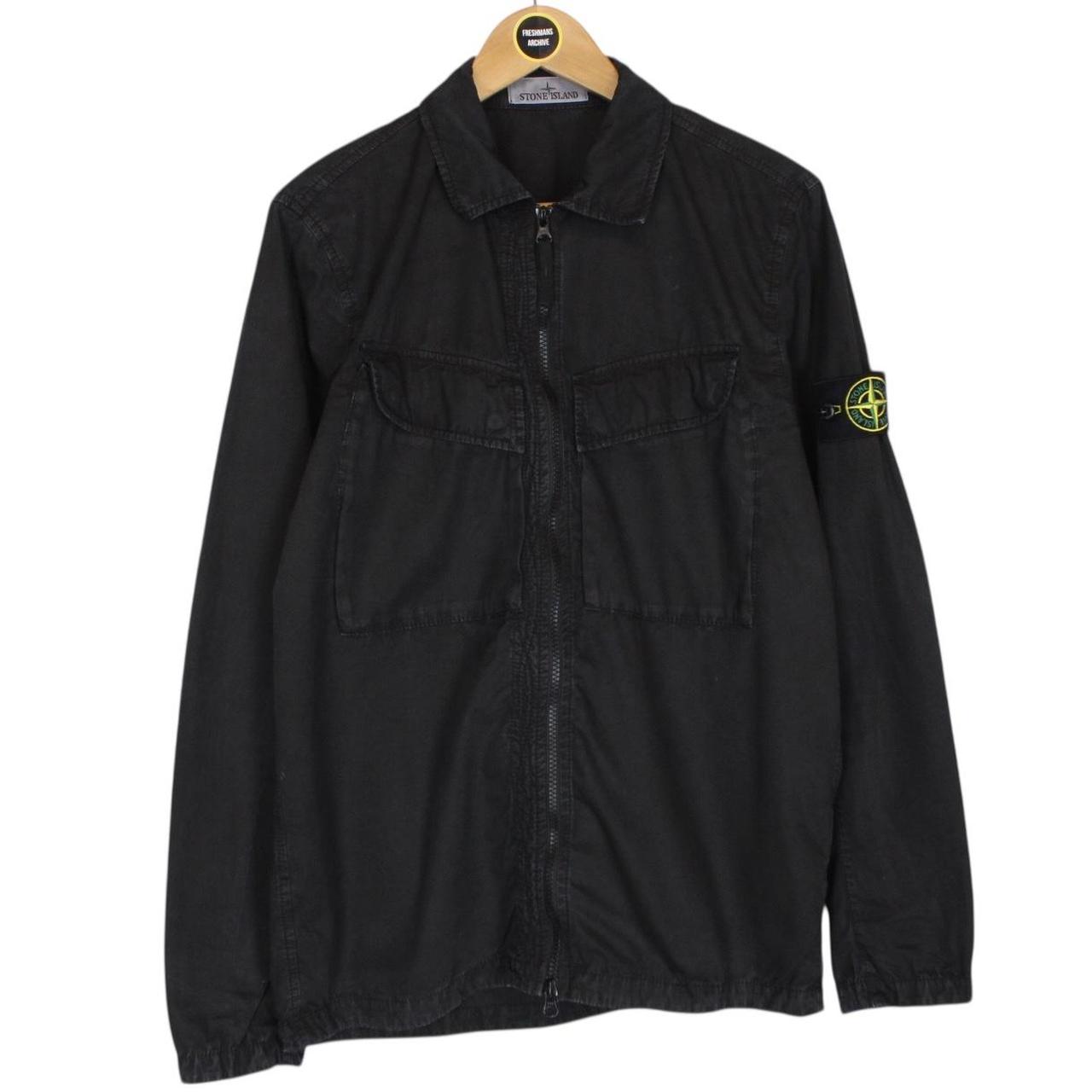 Stone Island AW 2022 Black Full Zip Cotton Overshirt Jacket