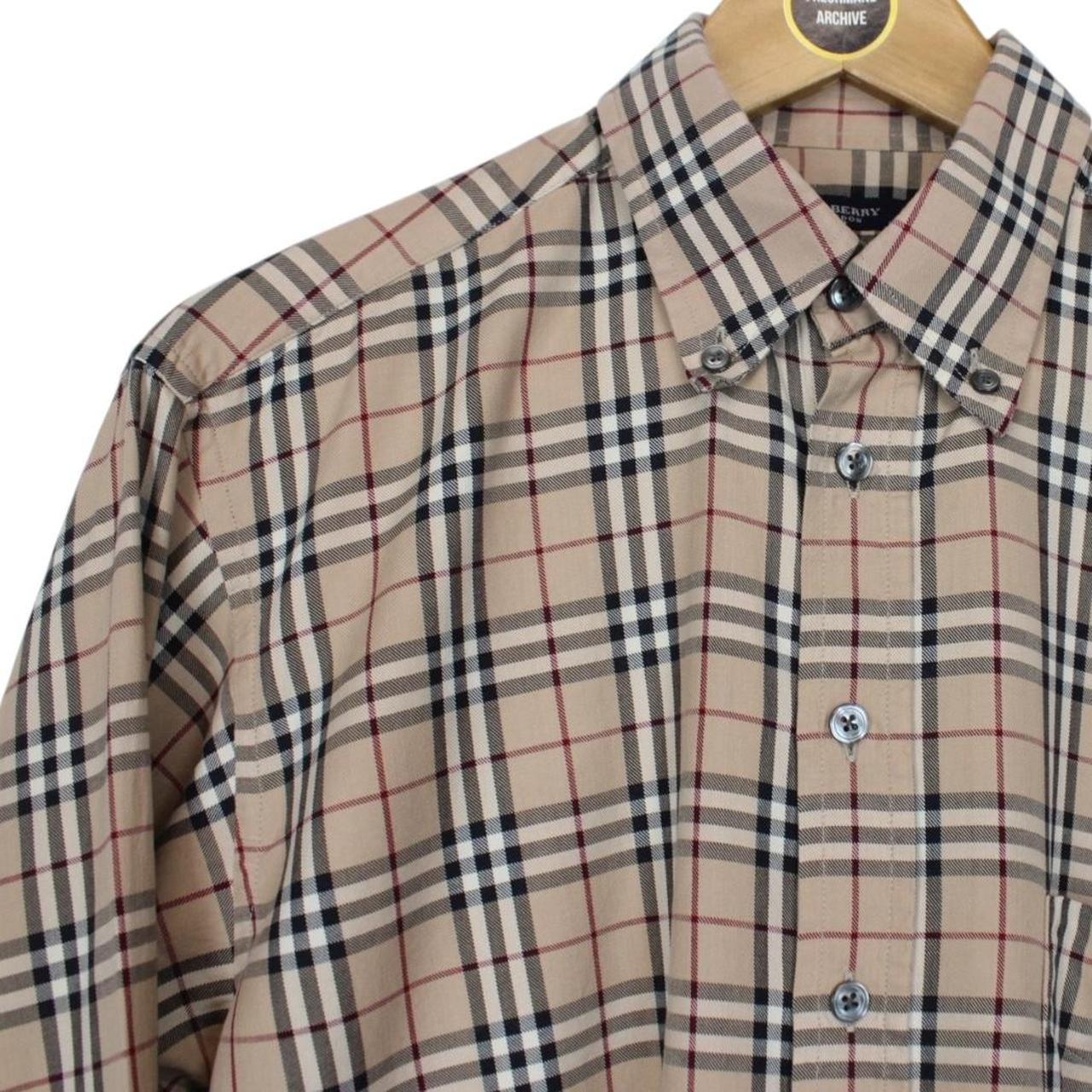 Vintage Burberry London Beige Nova Check Long Sleeve Shirt