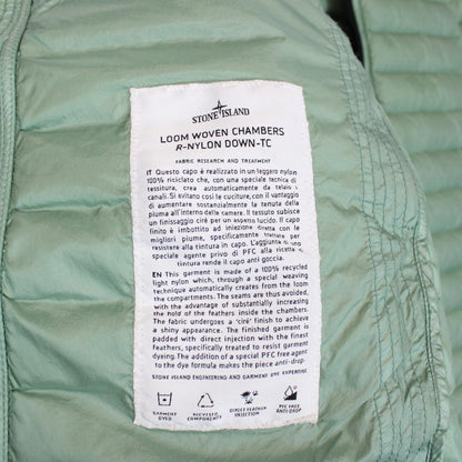 Stone Island AW 2022 Loom Woven Chambers R-Nylon Green Down Jacket