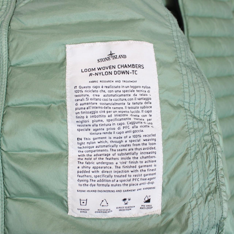 Stone Island AW 2022 Loom Woven Chambers R-Nylon Green Down Jacket
