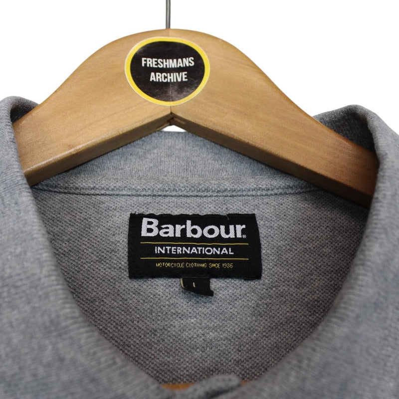 Barbour International Grey Short Sleeve Cotton Polo Shirt