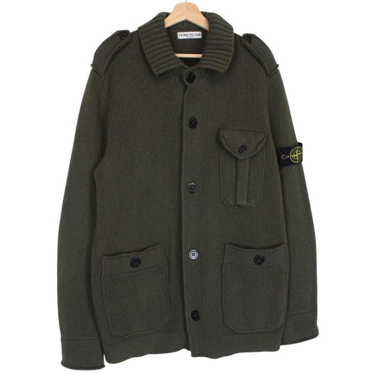 Stone Island AW 2009 Green Heavy Wool Knit Military Style Jumper