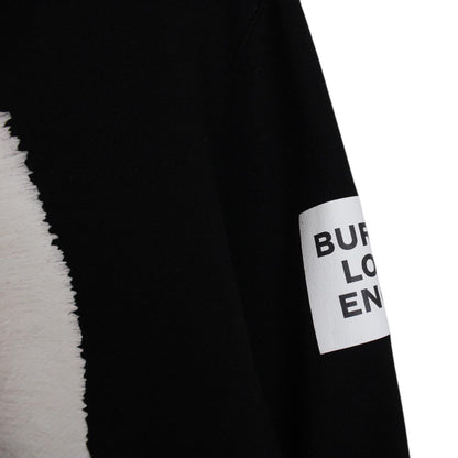 Burberry Black Gorilla Logo Print Cotton Hoodie Jumper
