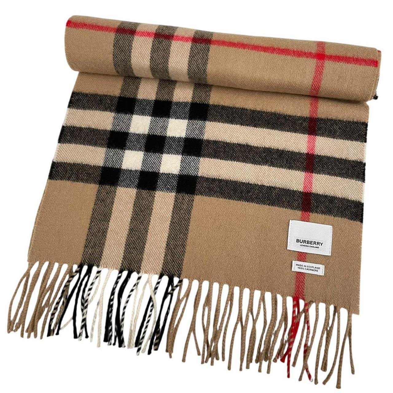 Burberry Tan Brown Nova Check Cashmere Scarf