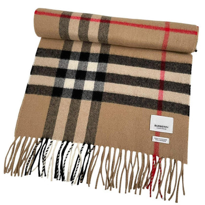 Burberry Tan Brown Nova Check Cashmere Scarf