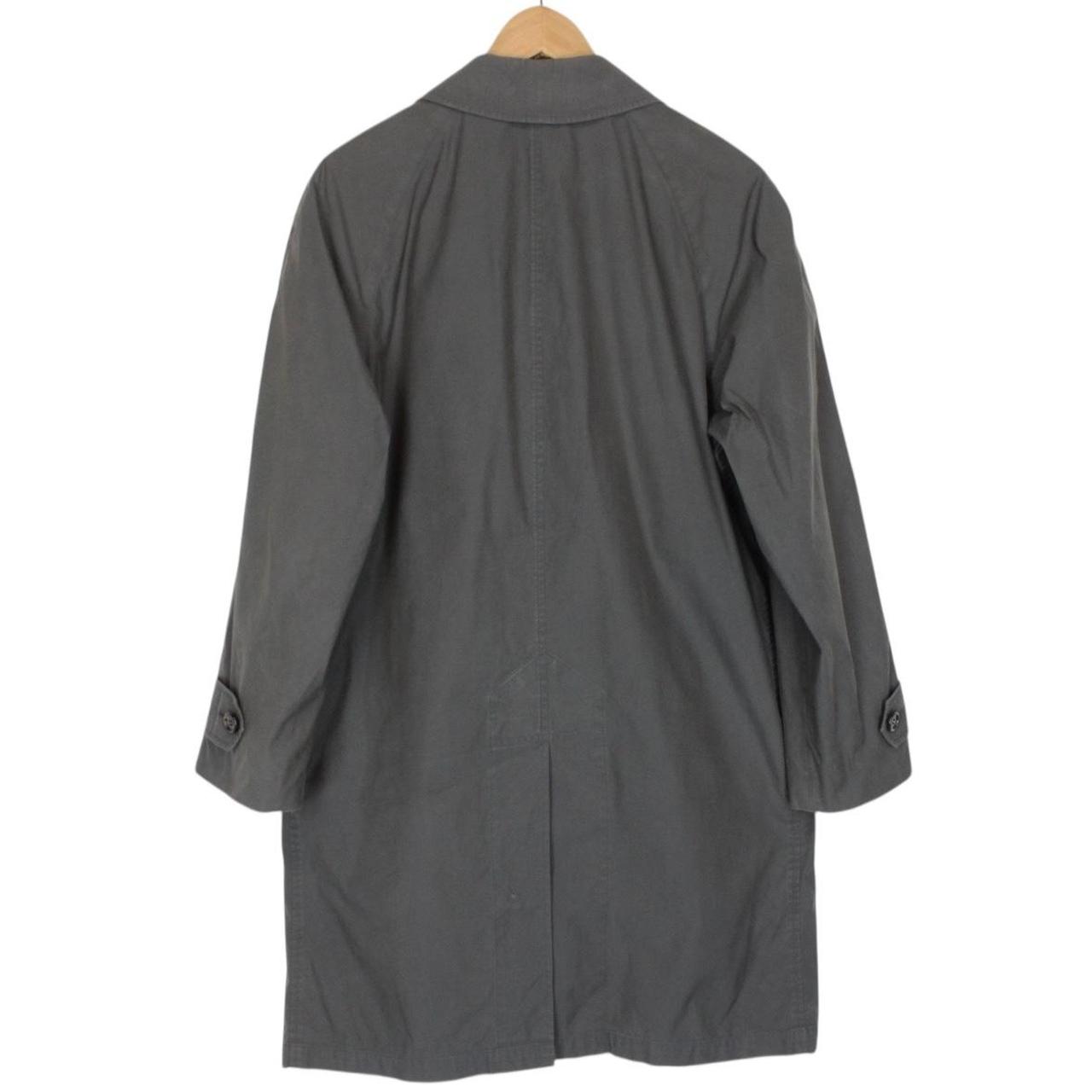 Burberry Grey and Brown Nova Check Lined Cotton Blend Balmacaan Coat