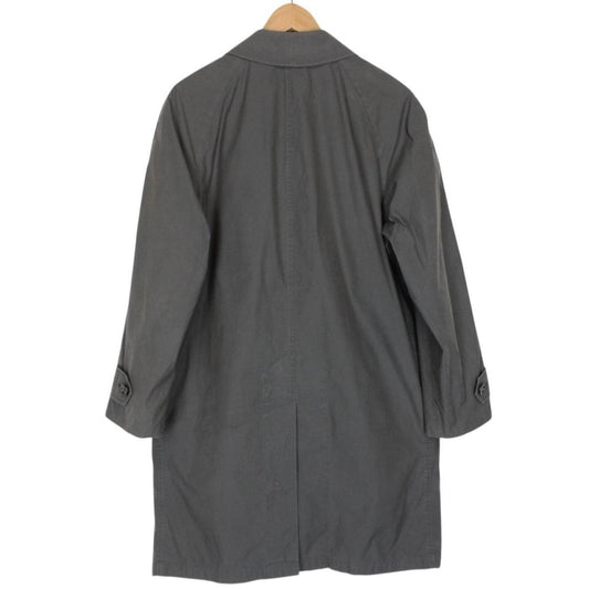 Burberry Grey and Brown Nova Check Lined Cotton Blend Balmacaan Coat