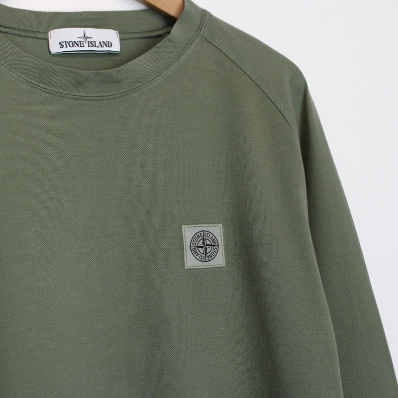 Stone Island SS 2019 Green Long Sleeve Compass Logo T-Shirt