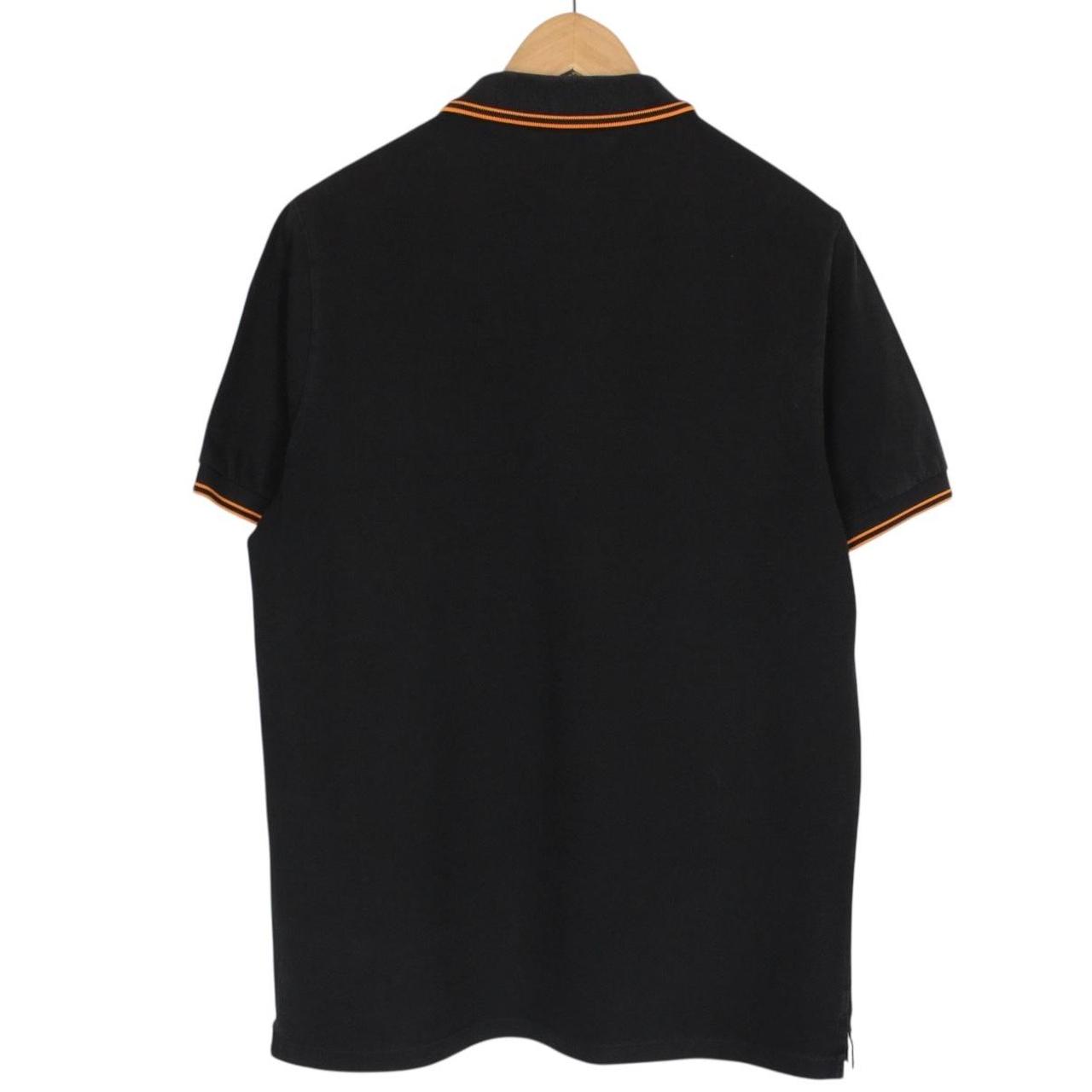 Stone Island Black and Orange Short Sleeve Compass Cotton Polo Shirt