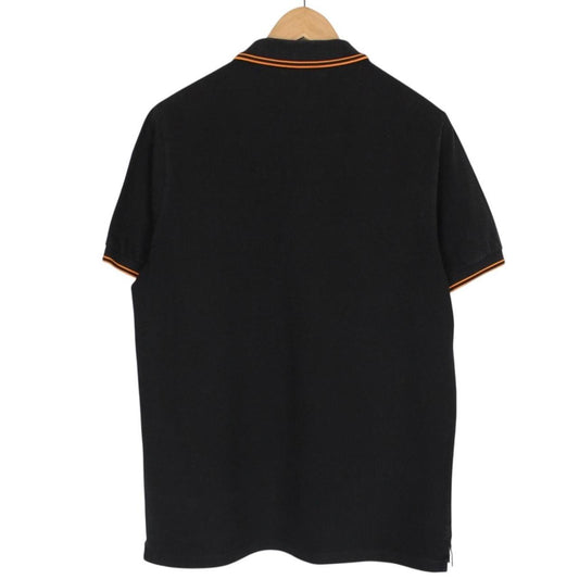 Stone Island Black and Orange Short Sleeve Compass Cotton Polo Shirt