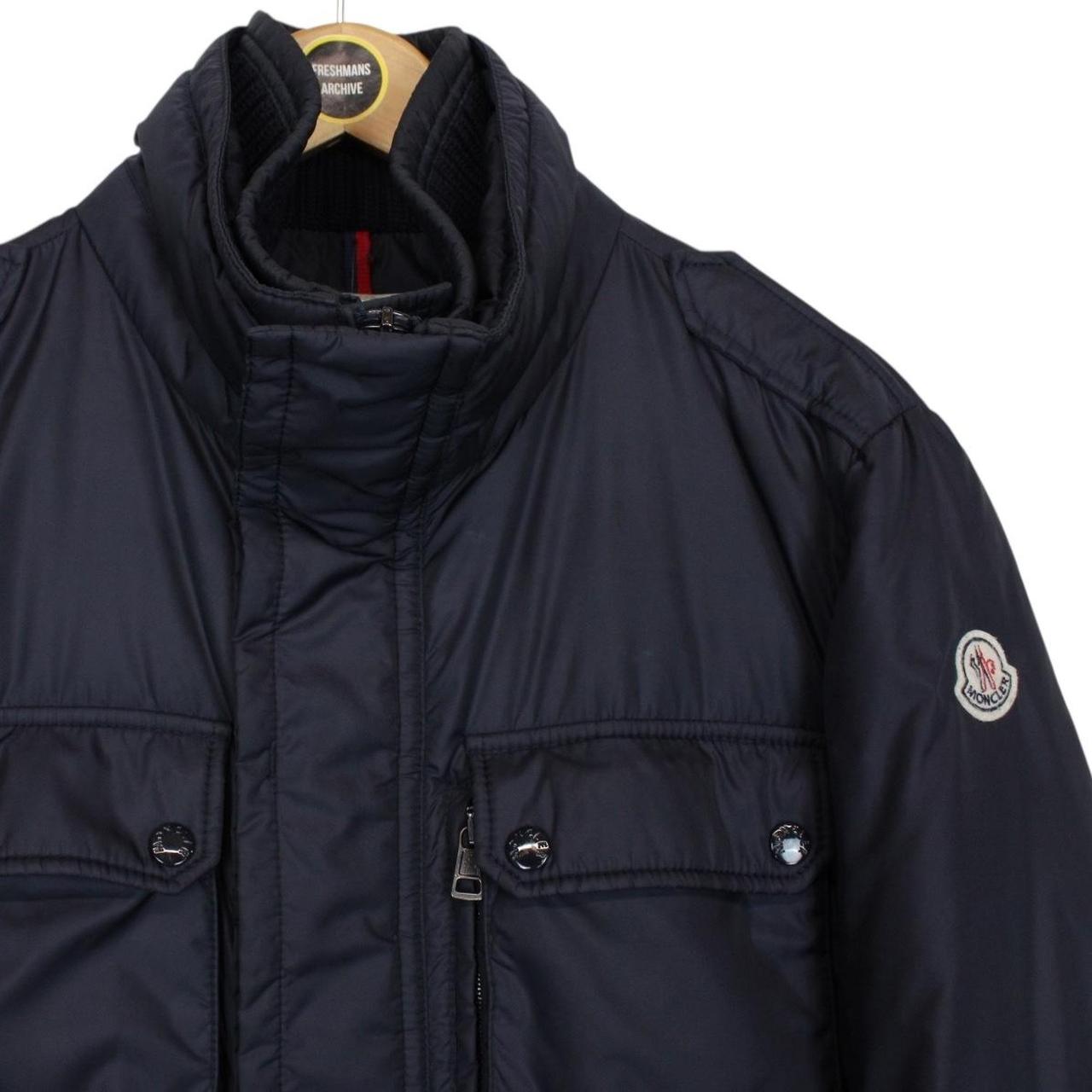 Moncler Amazzone Navy Blue Full Zip Multipocket Down Jacket