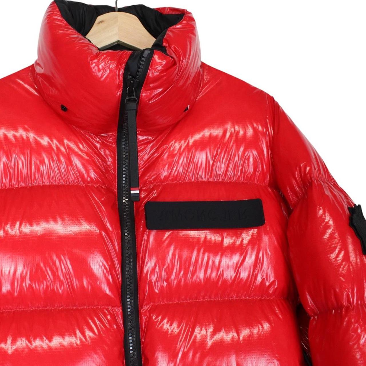 Moncler Grenoble Verrand Red and Black Full Zip Nylon Down Jacket
