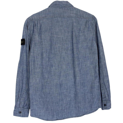 Stone Island Junior AW 2017 Blue Long Sleeve Cotton Overshirt