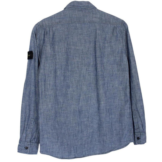 Stone Island Junior AW 2017 Blue Long Sleeve Cotton Overshirt