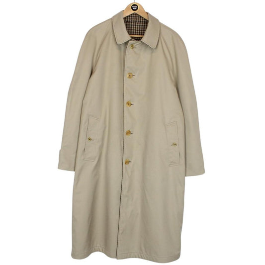 Vintage 90s Burberry Tan and Brown Cotton and Wool Reversible Trench Coat
