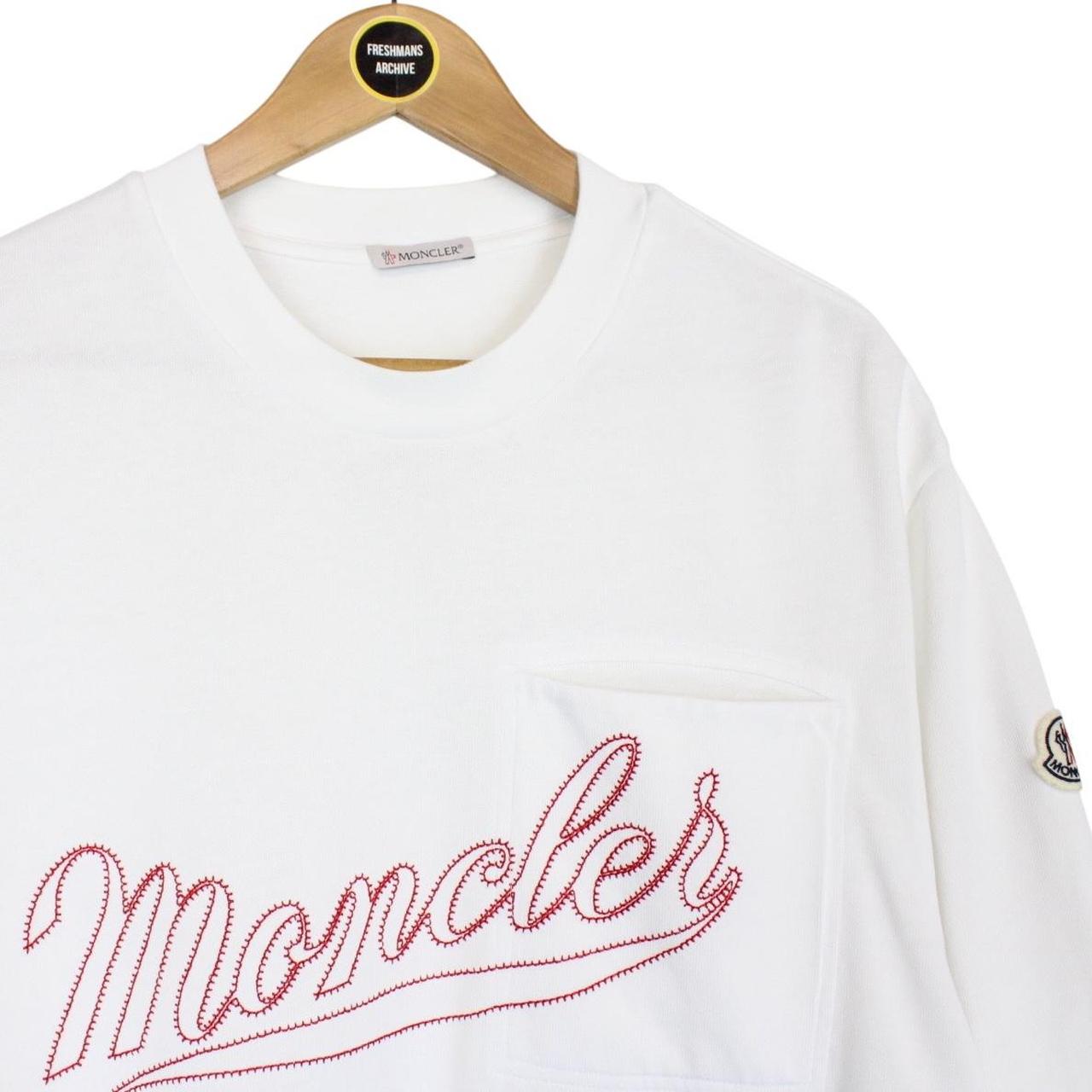Moncler White Signature Logo Short Sleeve Cotton T-Shirt