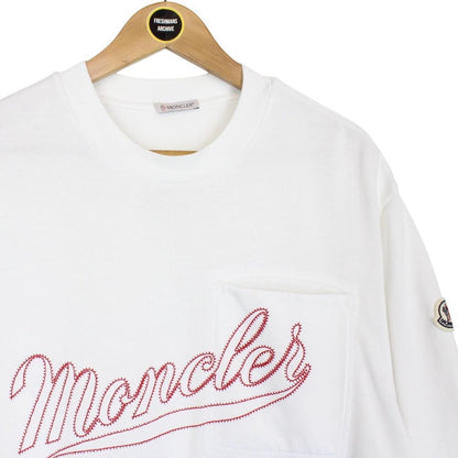 Moncler White Signature Logo Short Sleeve Cotton T-Shirt