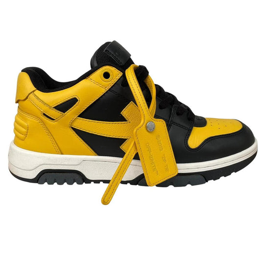 Off White Yellow and Black Out Of Office Leather Low Top Trainers
