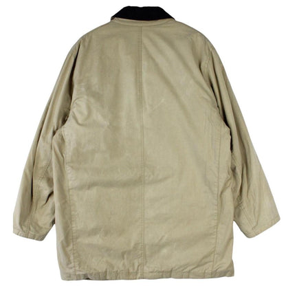 Burberry beige wool coat with Nova Check lining and logo detailing.